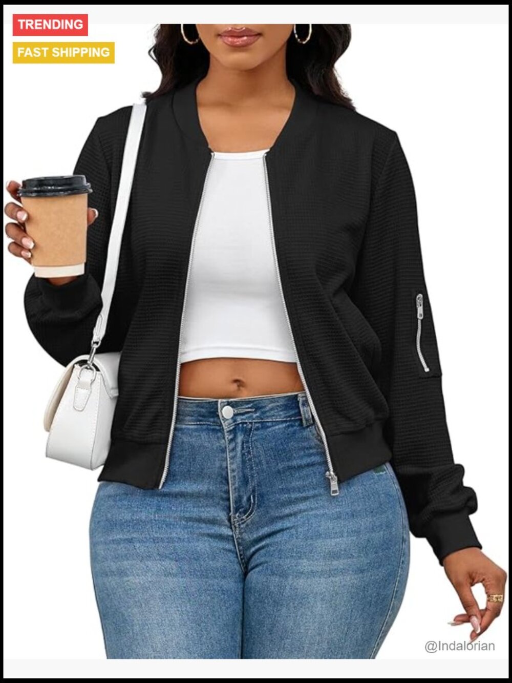 Full Zip Up Loose Long Sleeve Sweatshirt Coat Jacket with Pockets
